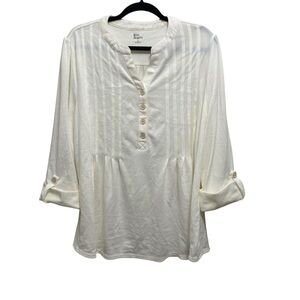 Kim Rogers Women's Cream Spring Knit Top